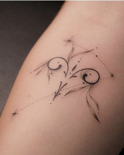 Simple Valkyrie Tattoo, Best Aries Tattoos, Aries Inspired Tattoo, Feminine Viking Tattoo, Aries Tattoo For Women, Duality Tattoo Ideas, Fire Sign Tattoo, Aries Tattoo Designs, Aries Tattoo Ideas