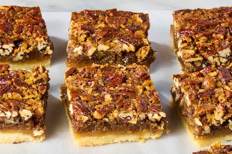 The Easy Pecan Pie Bars My Family Asks Me to Make Every Thanksgiving Easy Pecan Pie Bars, Pecan Pie Bars Easy, Pie Bars Recipe, Easy Pecan Pie, Pecan Pie Bars Recipe, Shortbread Cookie Crust, Pecan Pie Easy, Pie Bar Recipes, Waffle Cookies