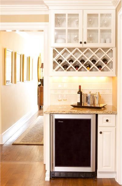 Built In Microwave Cabinet, Classic Traditional Kitchen, Built In Wine Rack, Kitchen Wine Rack, Wine Rack Cabinet, Built In Bar, Wine Cabinets, Traditional Kitchen, Wood Flooring