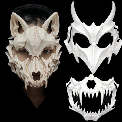 Demon Werewolf, Werewolf Skull, Best Kids Costumes, Mask Horror, Tiger Skull, Demon Mask, Halloween Dance, Horror Party, Party Mask