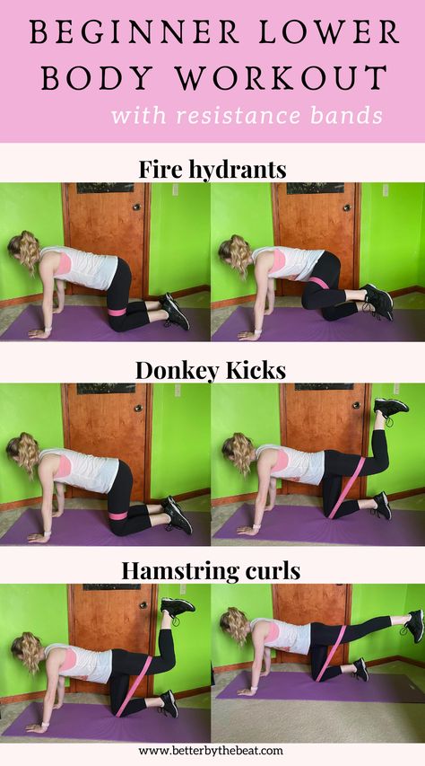 Click for this full beginner lower body resistance band workout. You can do these 6 lower body strength training exercises at home.  #exerciseforbeginners #resistancebandexercises #resistancebandworkout #strengthtraining #legworkout #glutesworkout #lowerbodyworkout #lowerbodyexercises Chop Protocol Pots, Exercise For Pots, Exercise With Pots, Exercises For Pots, Pots Workout Plan, Exercising With Pots, Pots Friendly Workouts, Pots Exercise Program, Levine Protocol