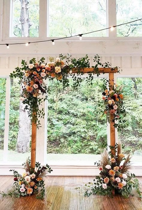 Fall Ceremony Arch, Rustic Wedding Ceremony Decor, Wedding Arch Draping, Prom Backdrops, Arch Draping, Fall Wedding Arches, Diy Wedding Arch, Wedding Arbors, Wedding Ceremony Arch