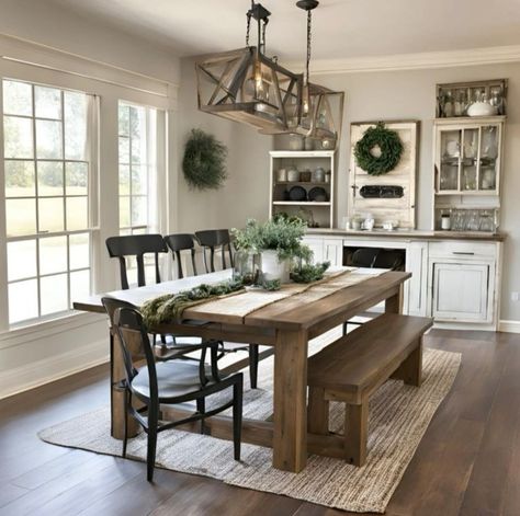 Farmhouse Formal Dining Room, Dining Room Modern Farmhouse, Warm Dining Room, Lighting Farmhouse, Modern Farmhouse Dining Room, Dining Room Cozy, Dining Room Remodel, Modern Farmhouse Dining, Country Dining Rooms