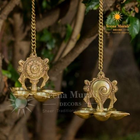 Buy latest and antique brass hanging lamps to decorate your home | Veena Murali Decors Peacock Lamp, Dancing Ganesha, Small Wall Decor, Traditional Lamps, Hanging Lamps, Brass Decor, Small Wall, Pretty House, Lamp Decor