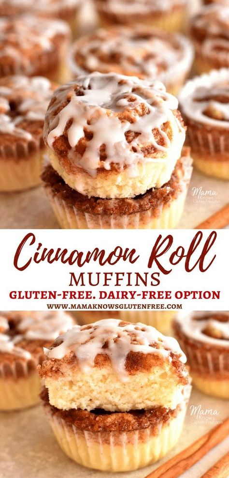 Gluten Free Dairy Free Muffins, Dairy Free Muffins, Glutenfri Baking, Dessert Halloween, Cinnamon Roll Muffins, Dairy Free Baking, Gluten Free Cinnamon Rolls, Desserts Cookies, Dairy Free Breakfasts