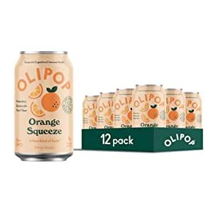 OLIPOP - Orange Squeeze Sparkling Tonic, Healthy Soda, Prebiotic Soft Drink, Aids Digestive Health & Immune Health, With Vitamin C & Plant Fiber, Caffeine Free, Low Calorie, Low Sugar (12 oz, 12-Pack) Mandarin Juice, Cream Soda, Healthy Soda, Banana Cream, Carbonated Soft Drinks, Plant Fibres, Soda Flavors, Acerola Cherry, Orange Soda