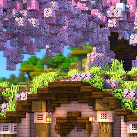 MrMattRanger | Minecraft Builder on Instagram: "Cherry Blossom Hobbit Hole Full Video on Youtube ————————————————————— All My Build Downloads: Link in Bio Join the Bakery Minecraft Server: 🌎 Play.Bakery.Builders ————————————————————— #minecraft #minecraftbuilds #minecraftbuild #mcpe #minecraftideas #minecraftidea #minecraftdesigns #minecraftinspiration #minecrafttips #minecraftinspiration #minecrafthowto #minecrafttutorial #minecraftcherryblossom" Pink Hobbit Hole Minecraft, Cherry Blossom Hobbit Hole Minecraft, Bakery Minecraft Ideas, Minecraft Hobbit Hole, Blossom Minecraft, Minecraft Homes, Pink Minecraft, Play Bakery, Blossom House