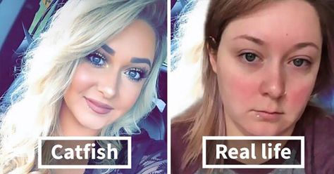 “Catfishes” Are Revealing What They Really Look Like Without Makeup Models Without Makeup, People On Social Media, Change Your Eye Color, Expectation Reality, Online Dating Websites, America's Next Top Model, Luscious Hair, Online Dating Advice, Next Top Model