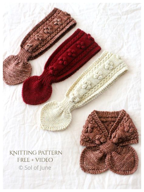 Bow Tie Scarf Free Knitting Patterns - Knitting Pattern Easy Scarf Knitting Patterns, Aran Knitting, Aran Knitting Patterns, Bow Scarf, Bowtie Pattern, Knitting Patterns Free Scarf, Neck Warmers, Knit Projects, Crochet Bows