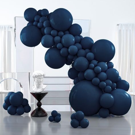 PRICES MAY VARY. 127 PCS NILE BLUE BALLOONS DIFFERENT SIZES: Package includes 36 inch balloons (1 pc), 18 inch balloons (5 pcs), 12 inch balloons (30 pcs), 10 inch balloons (30 pcs), 5 inch balloons (60 pcs) NON-TOXIC & SAFE: Made of latex, safe and non-toxic, recommended to use with a balloon hand pump or electric balloon pump WHAT TO FILL WITH: Latex balloons filled with AIR will stay full for up to 72 hours, while with HELIUM will stay full for 3-6 hours. For best float results, fill helium 1 Navy Blue Party Decorations For Men, Blue Balloons Garland, Dark Blue Balloon Garland, Navy Balloon Arch, Luxury Balloons, Navy Blue Balloon Arch, Dark Blue Flowers Wedding, Blue Birthday Decorations For Men, Large Balloon Garland