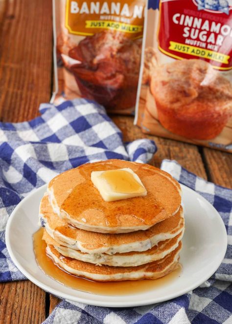 Muffin Mix Pancakes - Chocolate with Grace Muffin Mix Pancakes, Pancake Mix Muffins, Pancakes Chocolate, Muffin Mix, Brunch Ideas, Breakfast Brunch, Pancakes, Muffins