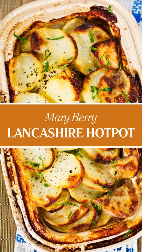 Mary berry Lancashire Hotpot Lancashire Hotpot Beef, Lamb Hotpot Recipes, Lamb Hotpot, Onion Dishes, Mary Berry Recipes, Lancashire Hotpot, Traditional English Food, Winter Stew, British Food Traditional