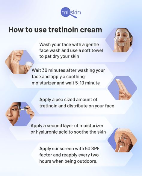 How to use tretinoin: A Dermatologist's guide for proper use Tretinoin Cream, Acne Medicine, Gentle Face Wash, Basic Skin Care Routine, Skin Dryness, Professional Skin Care Products, Anti Aging Ingredients, Peeling Skin, Skin Routine