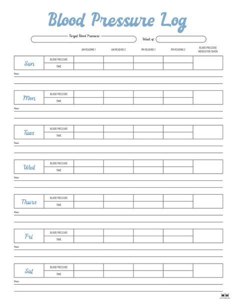 Track your blood pressure each day with these free printable blood pressure logs (weekly and monthly pages available). All pages can be printed from home! Blood Pressure Measurement, Blood Pressure Log Printable Free, Medicine Log Sheet, Raise Blood Pressure, Blood Pressure Log, Diastolic Blood Pressure High, Health Tracker, Free Printable Calendar, Blood Pressure