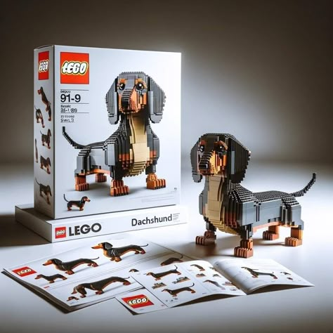 Lego Dog, Arte Dachshund, Dachshund Cute, Best Lego Sets, Dachshund Art, Lego Creative, Astuces Diy, Lego Lego, Weenie Dogs