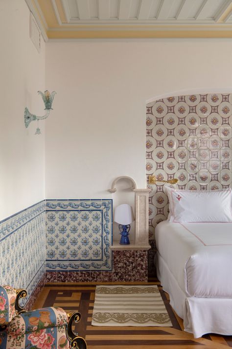 Villa Kerylos, Floral Armchair, Tile Bedroom, Hotels Portugal, Hotel Architecture, Design Hotel, Homewares Shop, Colonial House, Hotel Design