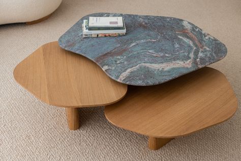 signé - EOT-1 Coffee Table — signé Nice Coffee Tables, Center Table Design, Blue Coffee Table, Organic Table, Blue Coffee Tables, Interior Design Your Home, Blue Granite, Cool Coffee Tables, Wooden Coffee Table