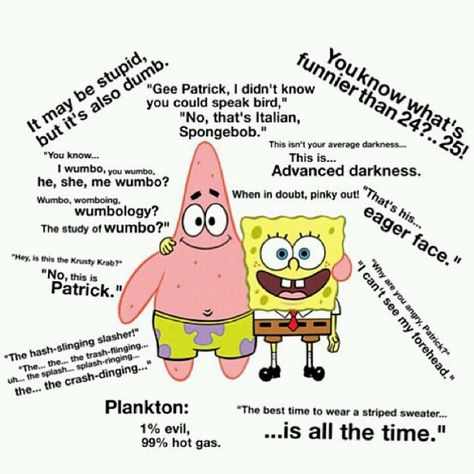 <3 cutest thing ever! Best Spongebob Quotes, Spongebob Quotes Funny, Spongebob Squarepants Funny, Patrick Quotes, Spongebob Quotes, Spongebob And Patrick, The Spongebob, Spongebob Square, Spongebob Patrick