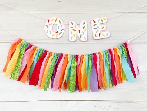 Confetti First Birthday, Sweet One Party, Sprinkles Birthday Party, Boy Party Decorations, Birthday High Chair, Birthday Highchair, Rainbow Confetti, Star Sprinkles, Birthday Garland