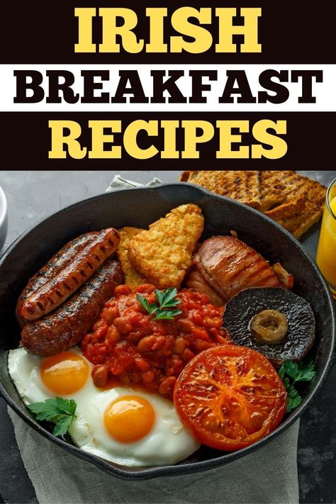 Bring some luck to your morning with these Irish breakfast recipes! From oatmeal to soda bread to eggs and flapjacks, you'll flip for these Irish dishes. Irish Recipes Authentic Breakfast, Traditional Irish Breakfast Recipes, Full Irish Breakfast Traditional, Irish Brunch Recipes, Irish Breakfast Tomatoes, Irish Brunch Ideas, Irish Breakfast Ideas, Irish Food Traditional, Irish Breakfast Recipes