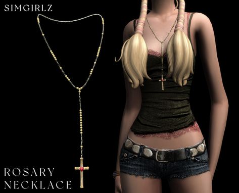 ROSARY Necklace Accessory | Patreon Jewellery Sims 4 Cc, Sims 4 Rosary, Botoxbrat Sims 4 Cc, Sims 4 Jewellery Cc, Sims 4 Cc Cross Necklace, Sims 4 Cc Jewellery, Sims 4 Religious Cc, Sims 4 Cross Necklace, Sims 4 Cc Waistbead