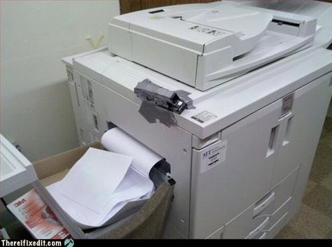 cost saving in the office-Funny, but please don't fix your machines your self! Call Nate's Office Solutions for help!