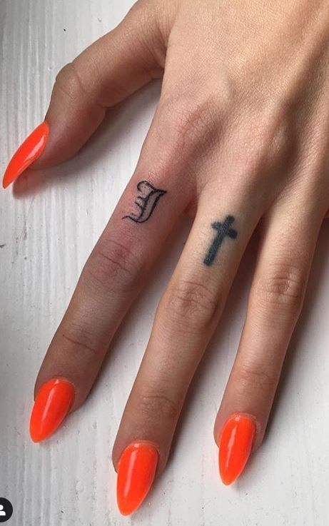 J Initial Tattoo Finger, Old English J Tattoo, Old English Finger Tattoo, Finger Initial Tattoo, Letter J Tattoo, Bday Tattoo, Teeth Nails, Friends Tattoos, Letter Tattoos