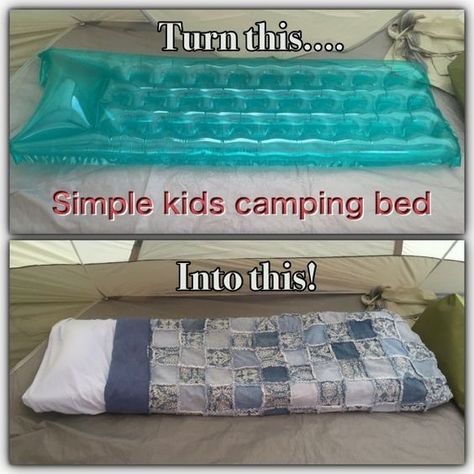 Kids Camping Bed, Camping Hacks With Kids, Zelt Camping, Camping Bedarf, Bed For Kids, Camping Snacks, Camping Diy, Camping 101, Camping Hacks Diy