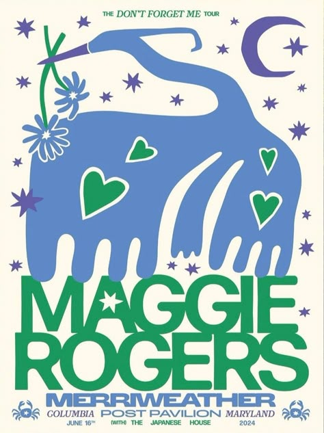 Maggie Rogers Poster, Maggie Rogers, Graphic Design Style, Design Tech, Easy Diy Room Decor, Second Semester, Dorm Wall Art, Band Poster, Campus Life