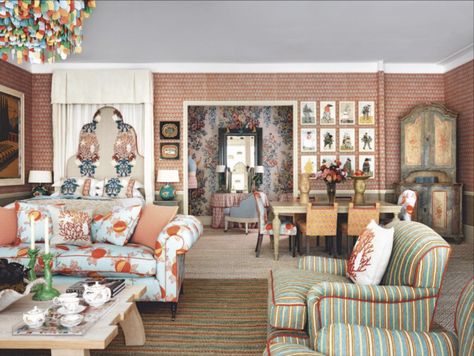 Firmdale Hotels, Kit Kemp, Hospitality Design, Hotel Design, Color Tile, Mirror Wall Decor, Beautiful Interiors, Room Set, Living Dining Room