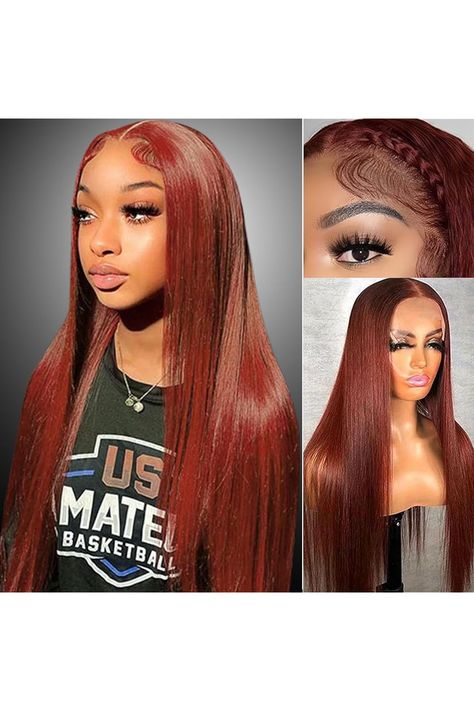 5x5 HD Lace Closure Wigs Human Hair Reddish Brown 5x5 Closure Wig 180% Density 33B Straight Closure Wigs Human Hair Pre Plucked with Baby Hair 12A Auburn Cooper Red Brown Glueless Wig 22 Inch 5x5 Closure Wig, Wig Ideas, Wig Straight, Closure Wigs, Glueless Wig, Wigs Human Hair, Hair Brown, Lace Closure Wig, Closure Wig