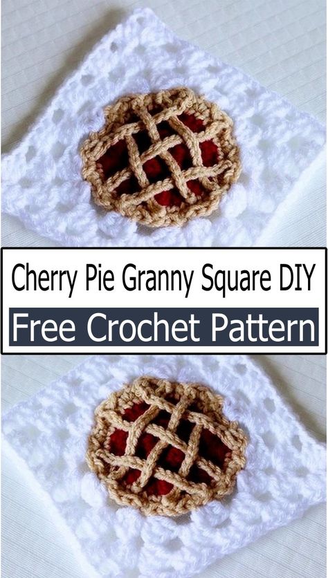 Crochet Cherry Pie Crochet Apple Pie, Camping Crochet, Crochet Pie, Crochet Cherries, Pie Crochet, Cherry Crochet, Crochet Pants Pattern, Mini Cherry Pies, American Apple Pie