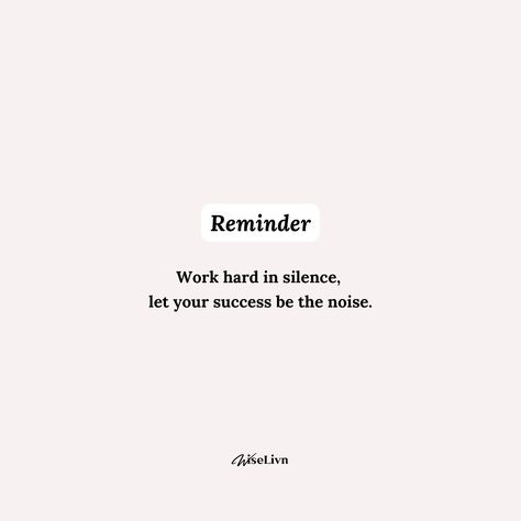 In a world full of distractions, focus on your grind, hustle, and dedication. Let your achievements speak for themselves and silence the doubters. Success doesn't need a microphone—it echoes loud when you're truly putting in the work behind the scenes. Keep pushing, keep striving, and let your results do the talking. #WorkHard #SuccessInSilence #HustleInSilence #GrindMode #LetYourSuccessSpeak #Dedication #SuccessMindset #NoExcuses #RiseAndGrind #Motivation #HardWorkPaysOff #StayFocused #Achi... Work Hard In Silence, Rise N Grind, Hard Work Pays Off, Keep Pushing, Focus On Yourself, Success Mindset, Stay Focused, In A World, Work Hard