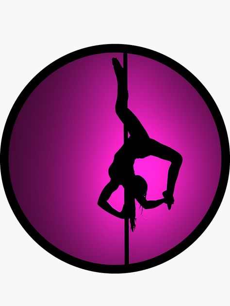 "Pole Fitness Dancer" Sticker by AaronKinzer | Redbubble Pole Dancer Aesthetic Wallpaper, Pool Dance, Pole Sport, Gingerbread People, Sport Art, Round Canvas, Easy Doodles Drawings, Fitness Design, Alien Art