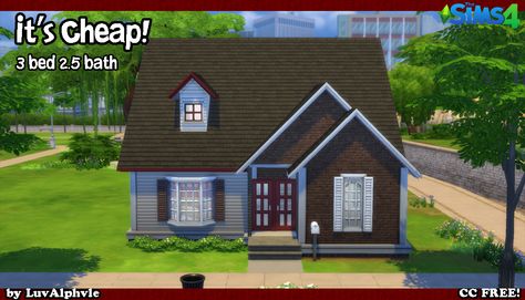 Mod The Sims - It's Cheap! (CC Free) Cheap Sims 4 House, Sims 4 Cc Lots, The Sims Cc, Sims 4 House, Cheap House, Cheap Houses, Sims 4 Update, Sims 4 Build, Sims 4 Houses