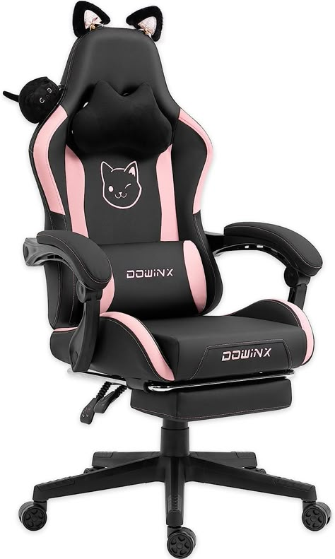 Dowinx Gaming Chair, Cute Gamer Chair, Cat Gaming Chair, Best Gaming Chair, Kuromi Gaming Chair, Aesthetic Gaming Chair, Black And Pink Gaming Setup, Gaming Chair Aesthetic, Gamer Essentials