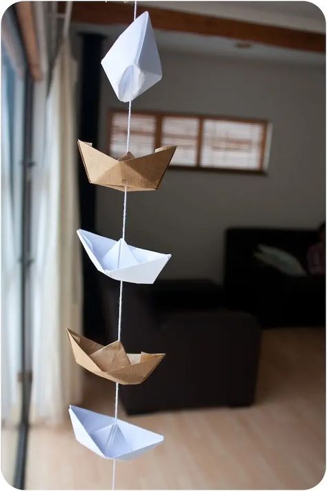 Sailor Party, Sailor Theme, Paper Boats, Deco Marine, Nautical Diy, Nautical Birthday, Nautical Party, Bee Inspired, Paper Boat