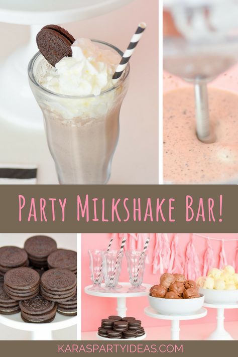 Kara's Party Ideas Party Milkshake Bar! | Kara's Party Ideas Milkshake Bar Party Ideas, Milk Shake Bar Ideas, Diy Milkshake Bar, Milkshake Birthday Party, Milkshake Bar Party, Milkshake Party Ideas, Milkshake Bar Ideas, Birthday Milkshakes, Milkshake Party