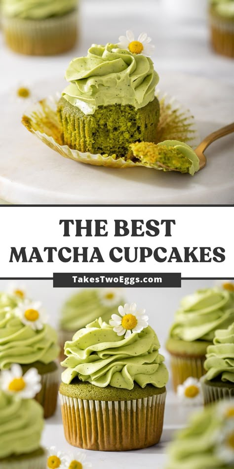 Matcha Frosting, Green Tea Cupcakes, Matcha Cupcakes, Cake Matcha, Tea Cupcakes, Matcha Green Tea Recipes, Matcha Dessert, Tea Cup Cake, Matcha Cake