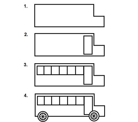 School Bus step-by-step tutorial. How To Draw A School Bus, Preschool Weather Chart, Bus Sekolah, School Bus Drawing, Minion Drawing, Bus Drawing, Bus Party, Preschool Weather, Transportation Unit