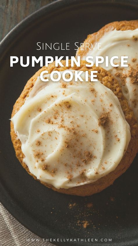 Single Serve Pumpkin Cookie, Protein Pumpkin Cookies, Single Serve Pumpkin Dessert, Pumpkin Protein Cookies, Easy Pumpkin Recipes Desserts, Single Serve Cookie, Pumpkin Spice Cookie Recipe, Chocolate Pumpkin Bread, Vegan Pumpkin Cookies