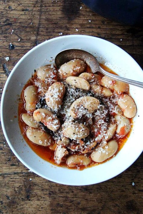 18 One-Pan, One-Pot, One-Bowl Wonders | Alexandra's Kitchen Gigante Beans, Pantry Meals, Parmesan Rind, Lentil Curry, Bay Leaf, Plum Tomatoes, Dried Beans, Dinner Is Served, Food Pantry