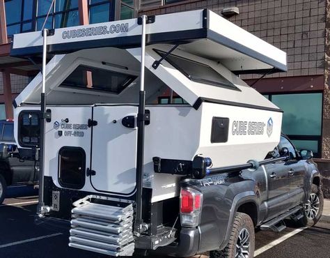 Cube Series Announces New Actuators - Truck Camper Magazine Diy Truck Camping, Truck Canopy Ideas, Truck Camper Shell Interior, Expandable Camper, Truck Topper Camping, Truck Topper Camper, Truck Cap Camping, Diy Truck Camper, Short Bed Truck Camper