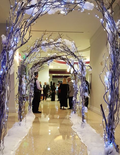 Winter themed decor we have provided to our happy clients. Formal Party Themes, Winter Wonderland Ball, Wonderland Sweet 16, Gala Decorations, Wonderland Decor, Event Entrance, Wonderland Events, Winter Wonderland Birthday, Prom Themes