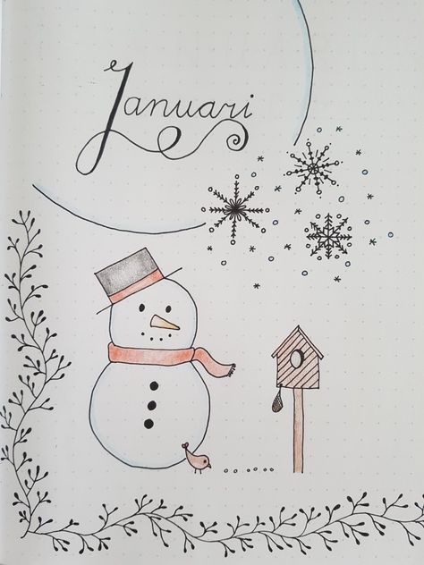 #bulletjournal #january #winter #monthlyspread January Drawings, Garden Bullet Journal, Hobonichi Journal, 8th Grade Tips, Calendar Doodles, Book Bullet Journal, Chalkboard Doodles, Monthly Journal, Junk Journal Inspiration