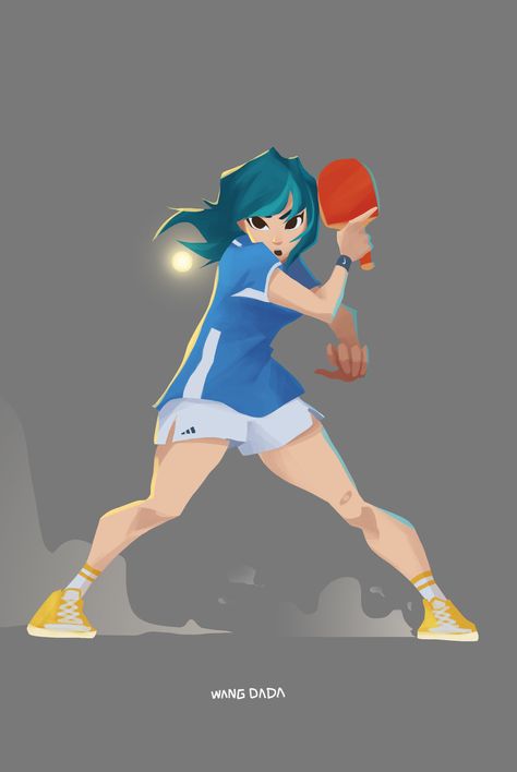 ArtStation - Daily Doodle Part6, wang dada Sport Character Design, Painter Character Design, Tennis Pose, Sports Cartoon, Mondo Posters, Daily Doodle, Cartoon Character Tattoos, Comic Book Art Style, Sport Illustration