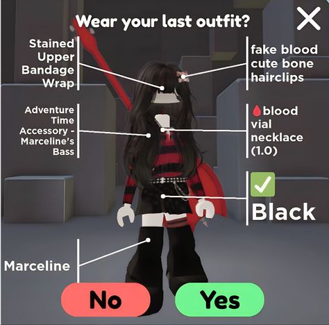 follow cakepop28izzy (bubbline) Marceline Roblox Avatar, Roblox Avatar Ideas, Vial Necklace, Avatar Ideas, Roblox Avatars, Roblox Avatar, Adventure Time, Hair Clips, Avatar