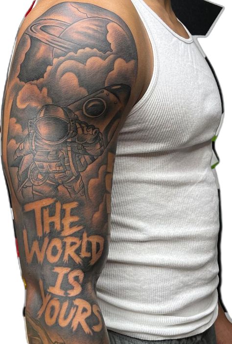 Dark Shoulder Tattoo Men, Time Is Priceless Tattoo, Quarter Sleeve Tattoos For Men Upper Arm, Full Sleeve Tattoos For Guys Black, Upper Half Sleeve Tattoos For Guys, Half Sleeve Tattoos For Men Upper Arm, Black Men Shoulder Tattoo, Tattoo Ideas For Black Men, Sleeve Tattoos Men