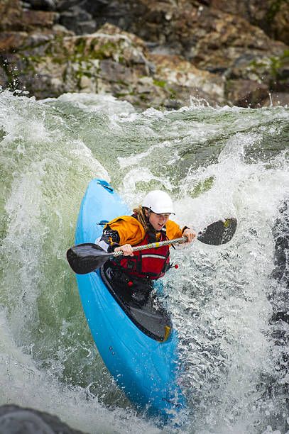 Female Whitewater Kayaker Going off Drop Extreme Kayaking, Kayaking Aesthetic, Kayak Pictures, Canoe Slalom, White Water Kayak, River Kayaking, Kayaking Gear, Amusement Park Rides, Kayak Adventures