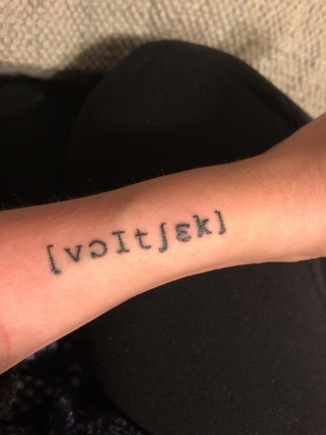 Tattoo in the International Phonetic Alphabet ! #IPA #linguistics #anthropology Linguistic Tattoo, Linguistics Tattoo, Phonetic Tattoo, Anthropology Tattoo Ideas, Ipa Phonetic Alphabet, Ipa Chart Phonetic Alphabet, Ipa Phonetics, Nato Phonetic Alphabet, Phonetic Alphabet